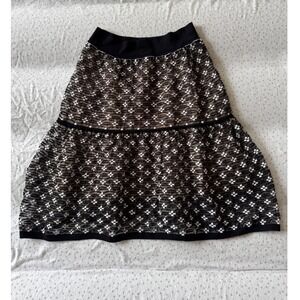 D.Exterior Knit Skirt Tiered A-Line Patterned Made in‎ Italy Size M z2